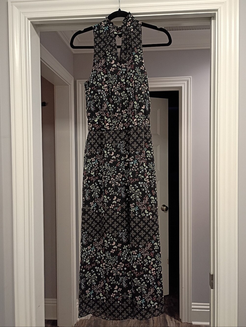 Ted Baker Black High Neck Jumpsuit with Floral Print Women's Size XS New